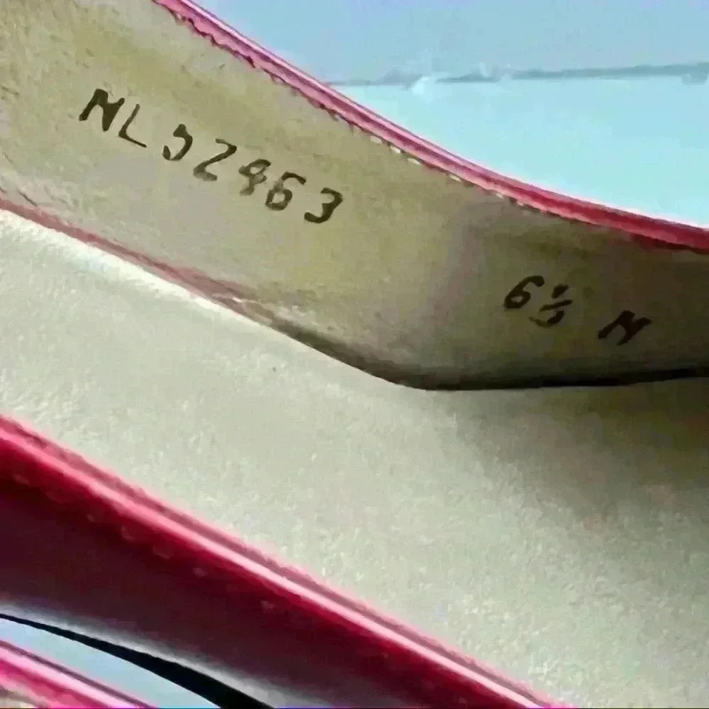STUART WEITZMAN RED LEATHER Y2K SLINGBACK OPEN TOE KITTEN HEELS SANDALS SIZE 6.5 - Picture 6 of 12